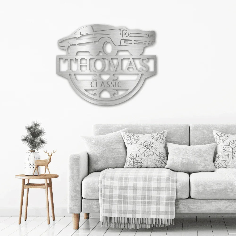 Timeless Car Custom Name Metal Wall Art
