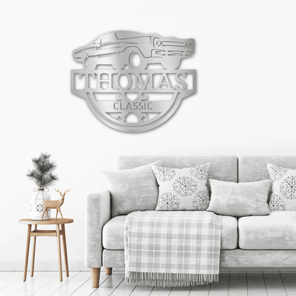 Timeless Car Custom Name Metal Wall Art - Mallard Moon Gift Shop