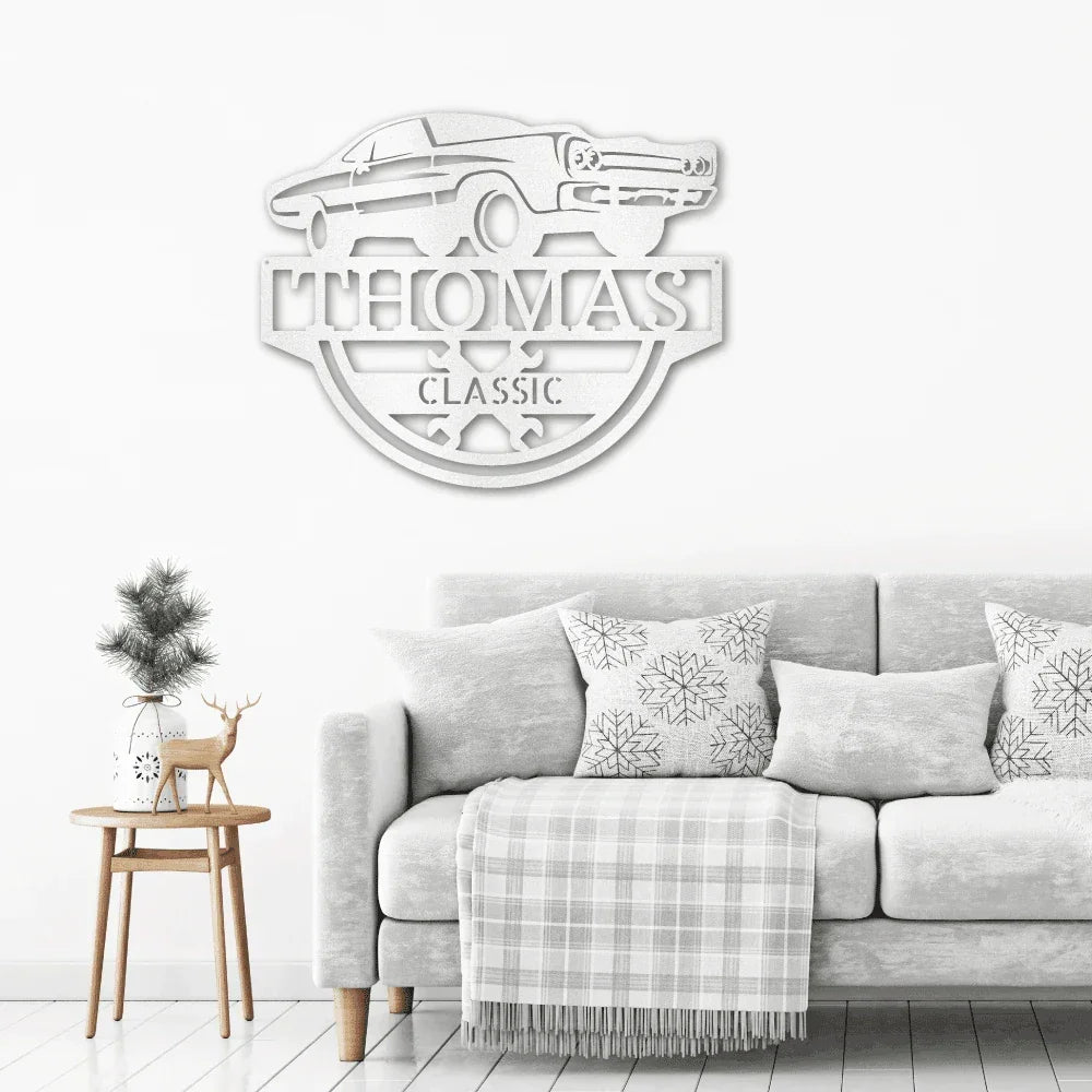 Timeless Car Custom Name Metal Wall Art