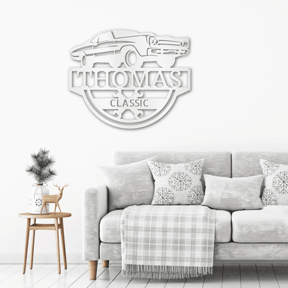Timeless Car Custom Name Metal Wall Art - Mallard Moon Gift Shop