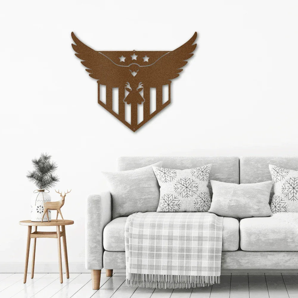 Swooping Eagle Patriotic Indoor Outdoor Steel Wall Sign