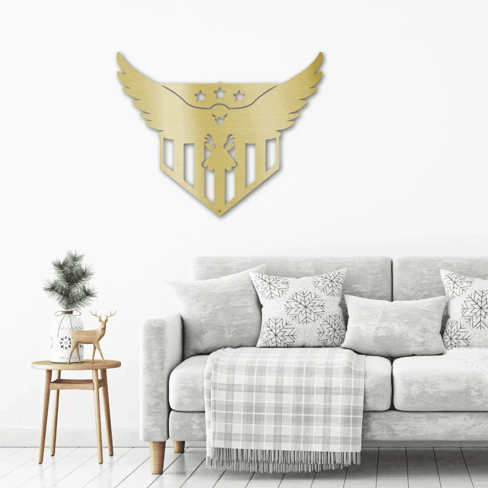 Swooping Eagle Patriotic Indoor Outdoor Steel Wall Sign