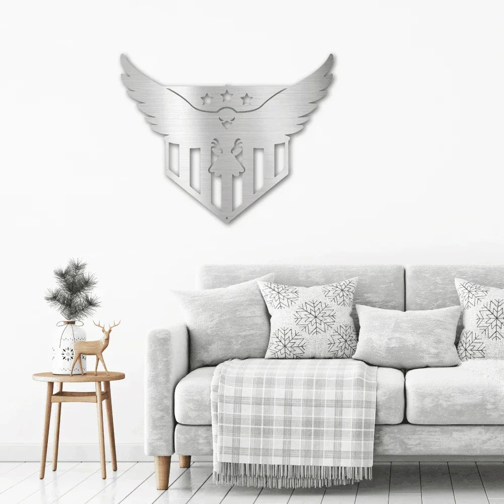 Swooping Eagle Patriotic Indoor Outdoor Steel Wall Sign