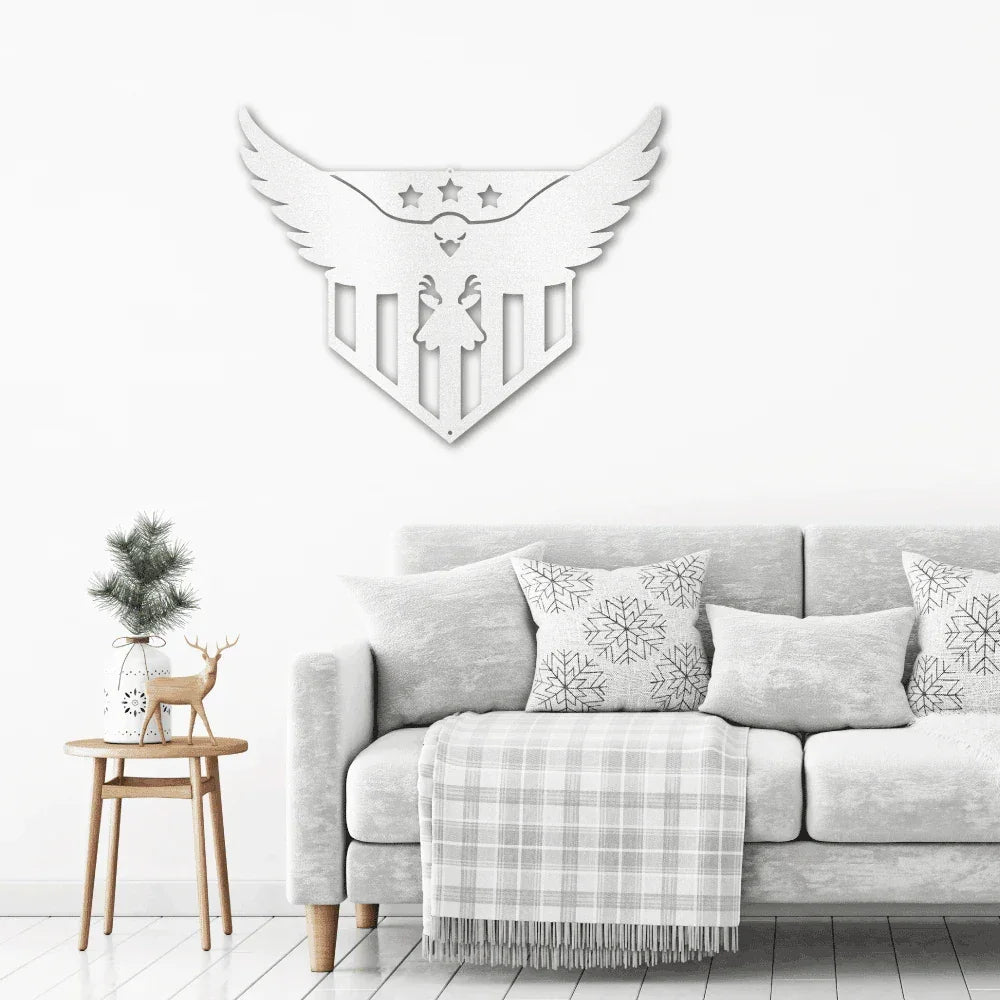 Swooping Eagle Patriotic Indoor Outdoor Steel Wall Sign
