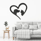 Pet Love Dog and Cat Heart Indoor Outdoor Steel Sign
