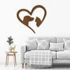 Pet Love Dog and Cat Heart Indoor Outdoor Steel Sign