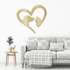 Pet Love Dog and Cat Heart Indoor Outdoor Steel Sign