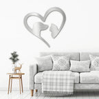 Pet Love Dog and Cat Heart Indoor Outdoor Steel Sign