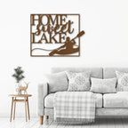 Kayaking Home Sweet Lake Indoor Outdoor Steel Wall Sign