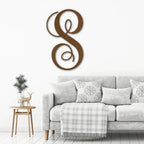 Fancy Initial Custom Monogram Metal Wall Art