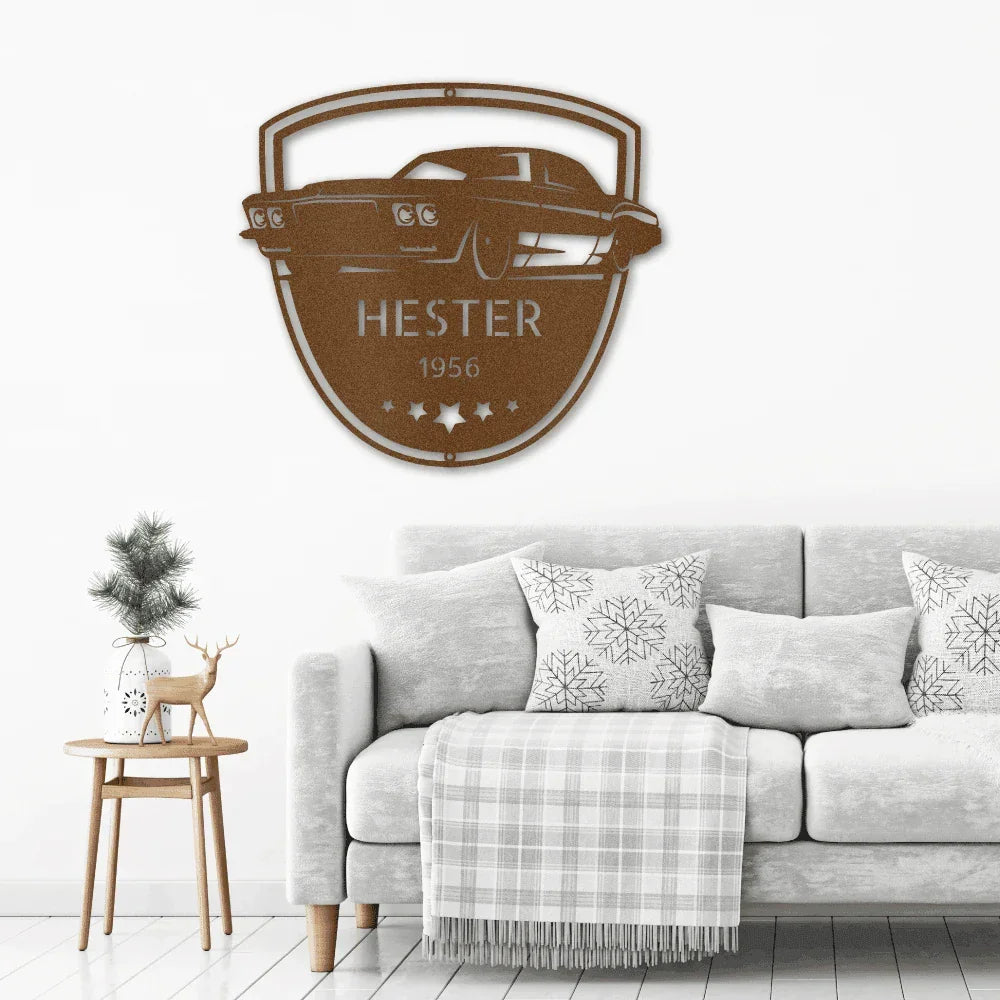Classic Car Restoration Master Custom Name Indoor Outdoor Steel Wall Sign