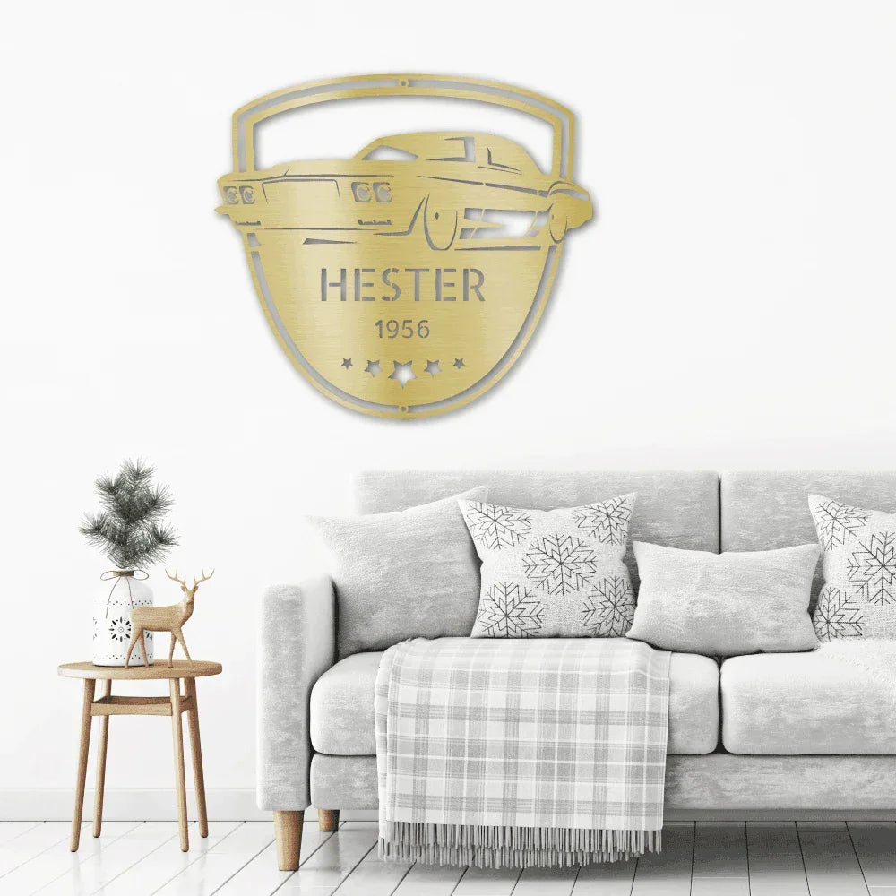 Classic Car Restoration Master Custom Name Indoor Outdoor Steel Wall Sign