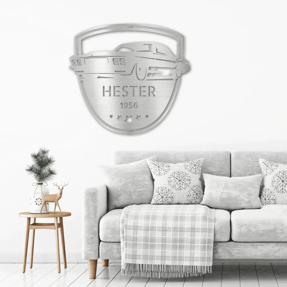 Classic Car Restoration Master Custom Name Indoor Outdoor Steel Wall Sign