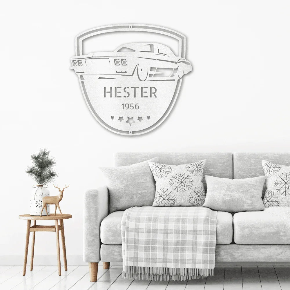 Classic Car Restoration Master Custom Name Indoor Outdoor Steel Wall Sign