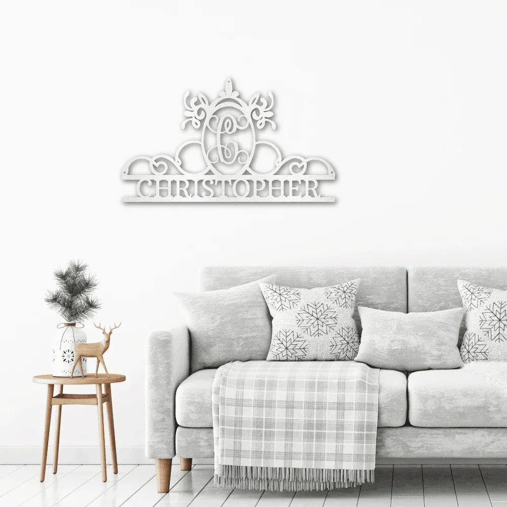 Initial and Name Custom Steel Wall Sign Metal Art