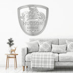Motorcycle Biker Personalized Name Indoor Outdoor Steel Wall Sign