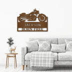 Motorcycle Shop Custom Name Indoor Outdoor Steel Wall Sign