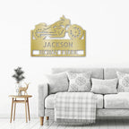 Motorcycle Shop Custom Name Indoor Outdoor Steel Wall Sign