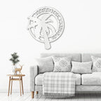 Palm Tree Custom Name Indoor Outdoor Metal Art Wall Sign