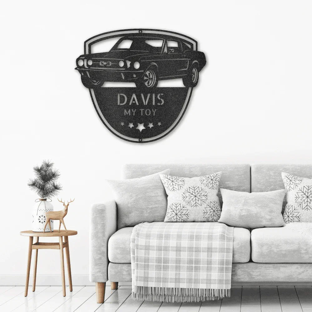 Classic Sports Car Shop Personalized Indoor Outdoor Steel Wall Sign