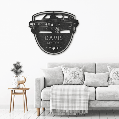 Classic Sports Car Shop Personalized Indoor Outdoor Steel Wall Sign - Mallard Moon Gift Shop