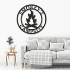 Campfire Custom Monogram Indoor Outdoor Steel Wall Sign Metal Art Home Décor