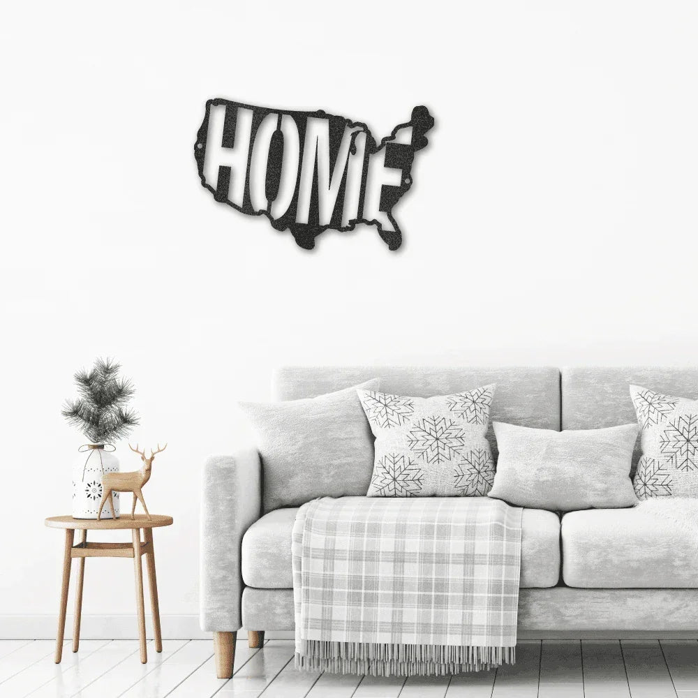 USA Home Indoor Outdoor Steel Wall Sign