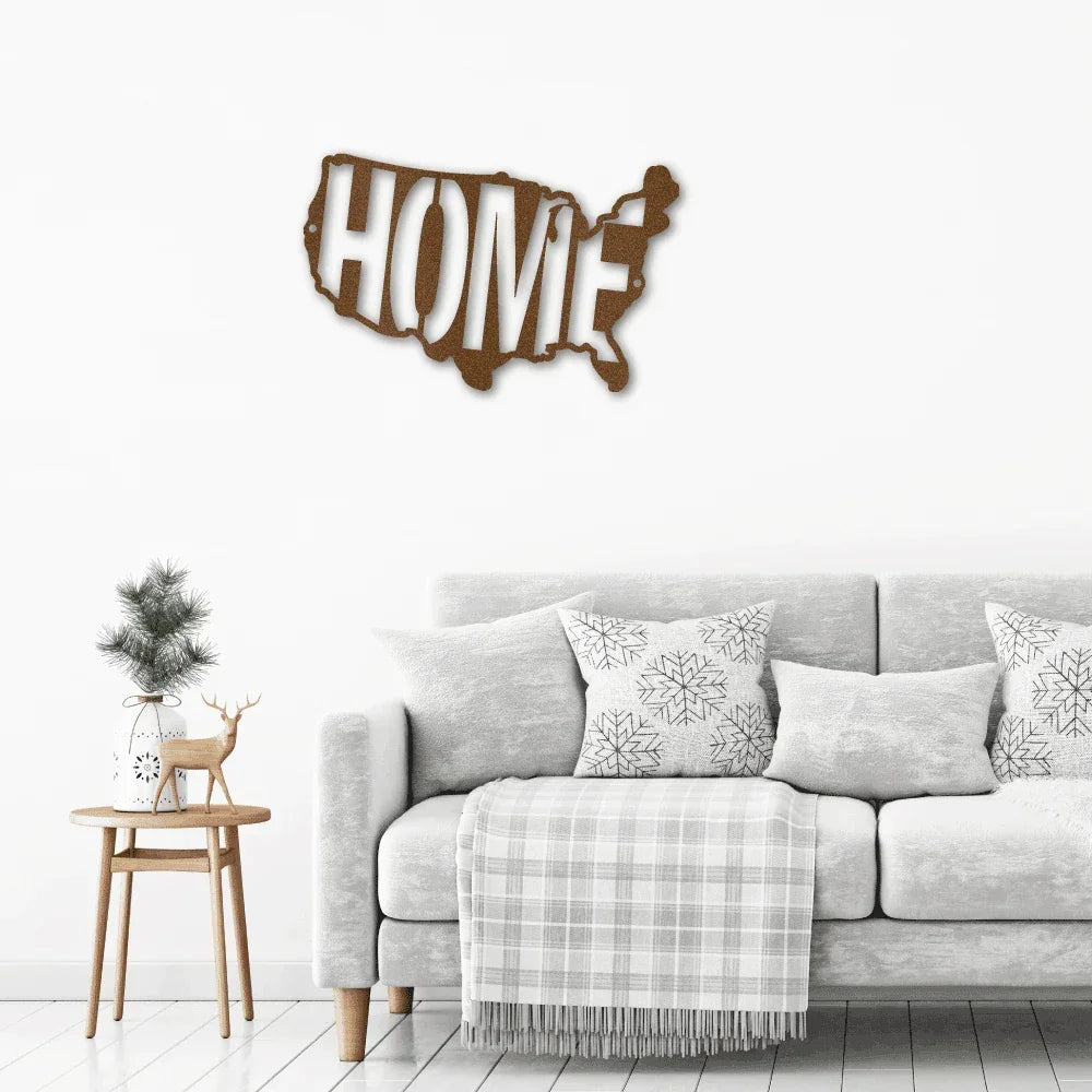 USA Home Indoor Outdoor Steel Wall Sign