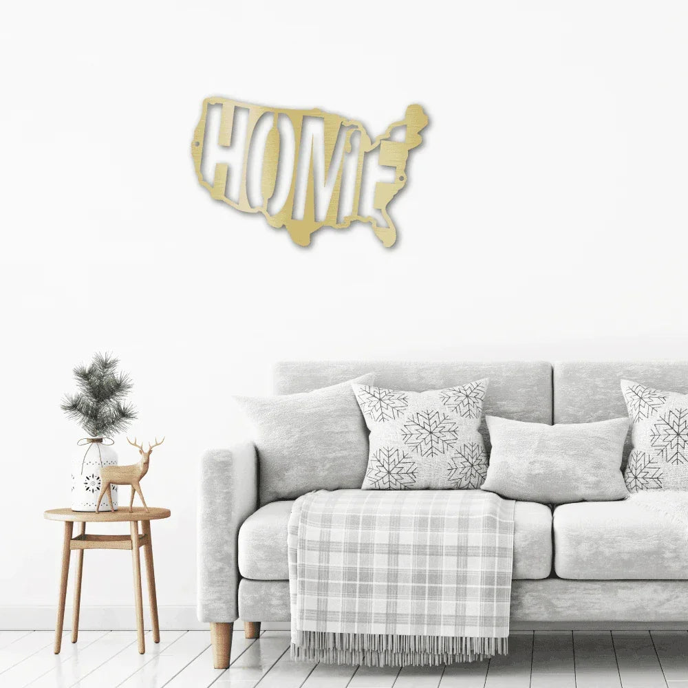 USA Home Indoor Outdoor Steel Wall Sign