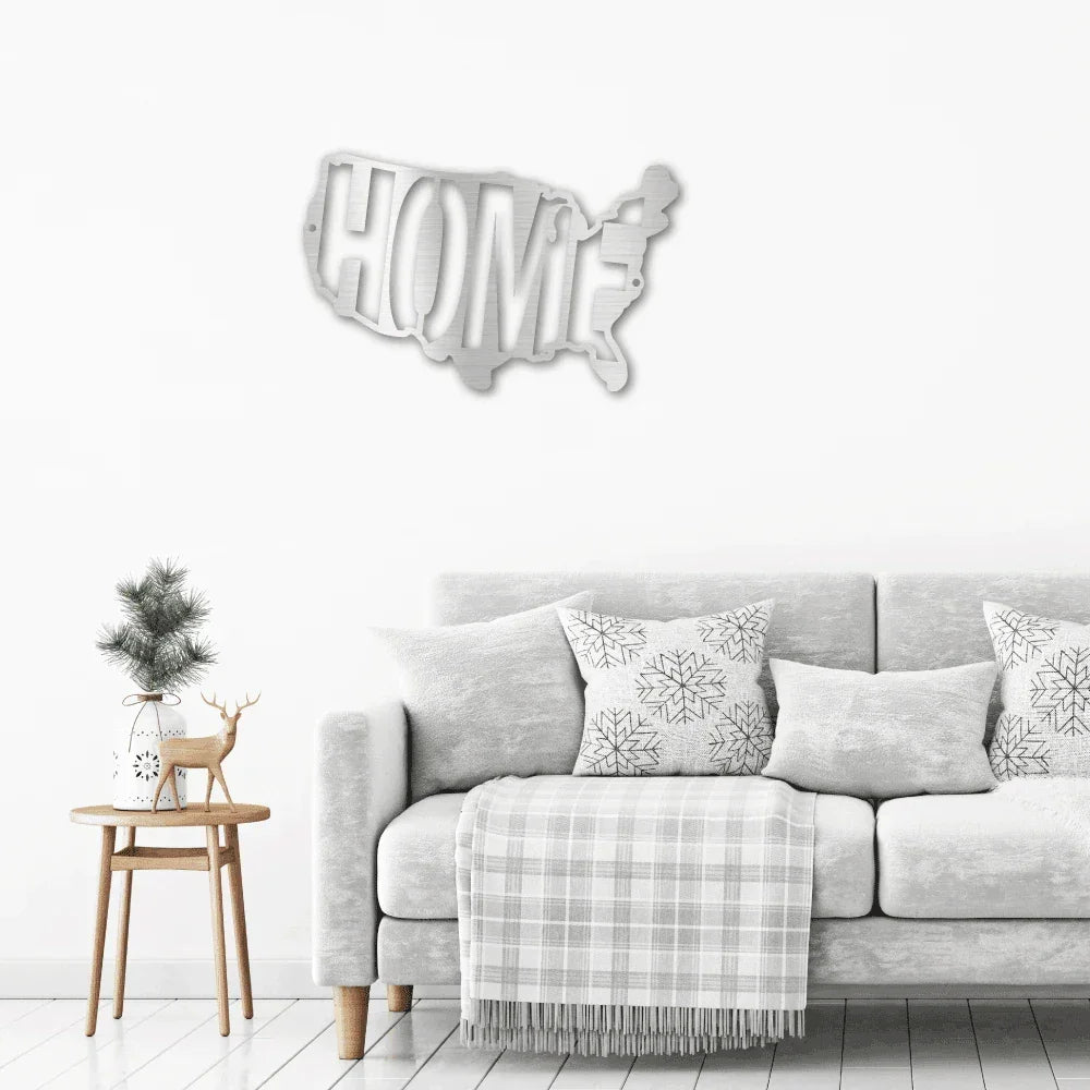 USA Home Indoor Outdoor Steel Wall Sign