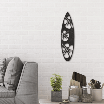 Surfboard Flowers Indoor Outdoor Steel Wall Sign Art - Mallard Moon Gift Shop