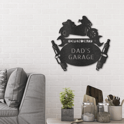 Trike Motorcycle Mechanic Custom Monogram Indoor Outdoor Steel Sign - Mallard Moon Gift Shop