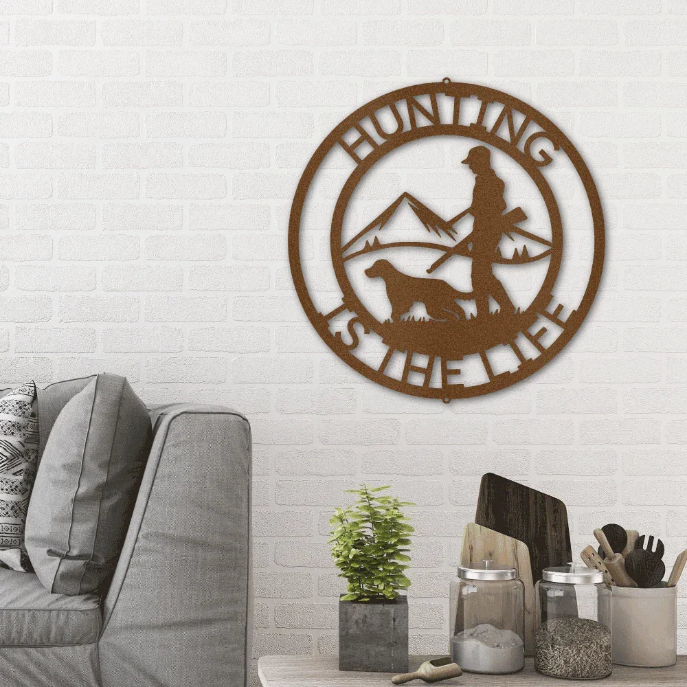 The Hunter Personalized Monogram Indoor Outdoor Steel Wall Sign