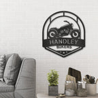 Motorcycle Biker Custom Name Steel Wall Sign Metal Art