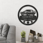 Classic Sports Car Personalized Garage Workshop Man Cave Steel Wall Sign