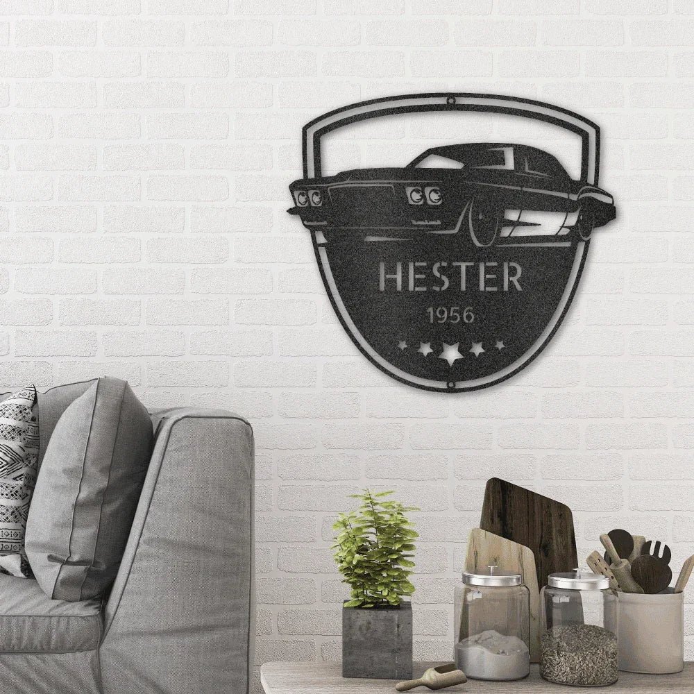 Classic Car Restoration Master Custom Name Indoor Outdoor Steel Wall Sign