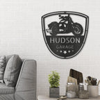 Motorcycle Biker Personalized Name Indoor Outdoor Steel Wall Sign