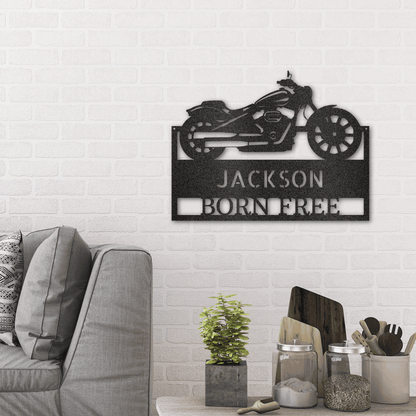 Motorcycle Shop Custom Name Indoor Outdoor Steel Wall Sign - Mallard Moon Gift Shop