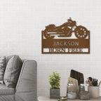 Motorcycle Shop Custom Name Indoor Outdoor Steel Wall Sign