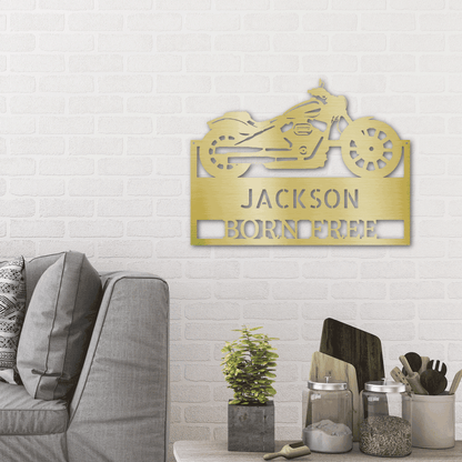 Motorcycle Shop Custom Name Indoor Outdoor Steel Wall Sign - Mallard Moon Gift Shop