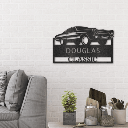 Classic Muscle Car Personalized Indoor Outdoor Steel Wall Sign - Mallard Moon Gift Shop