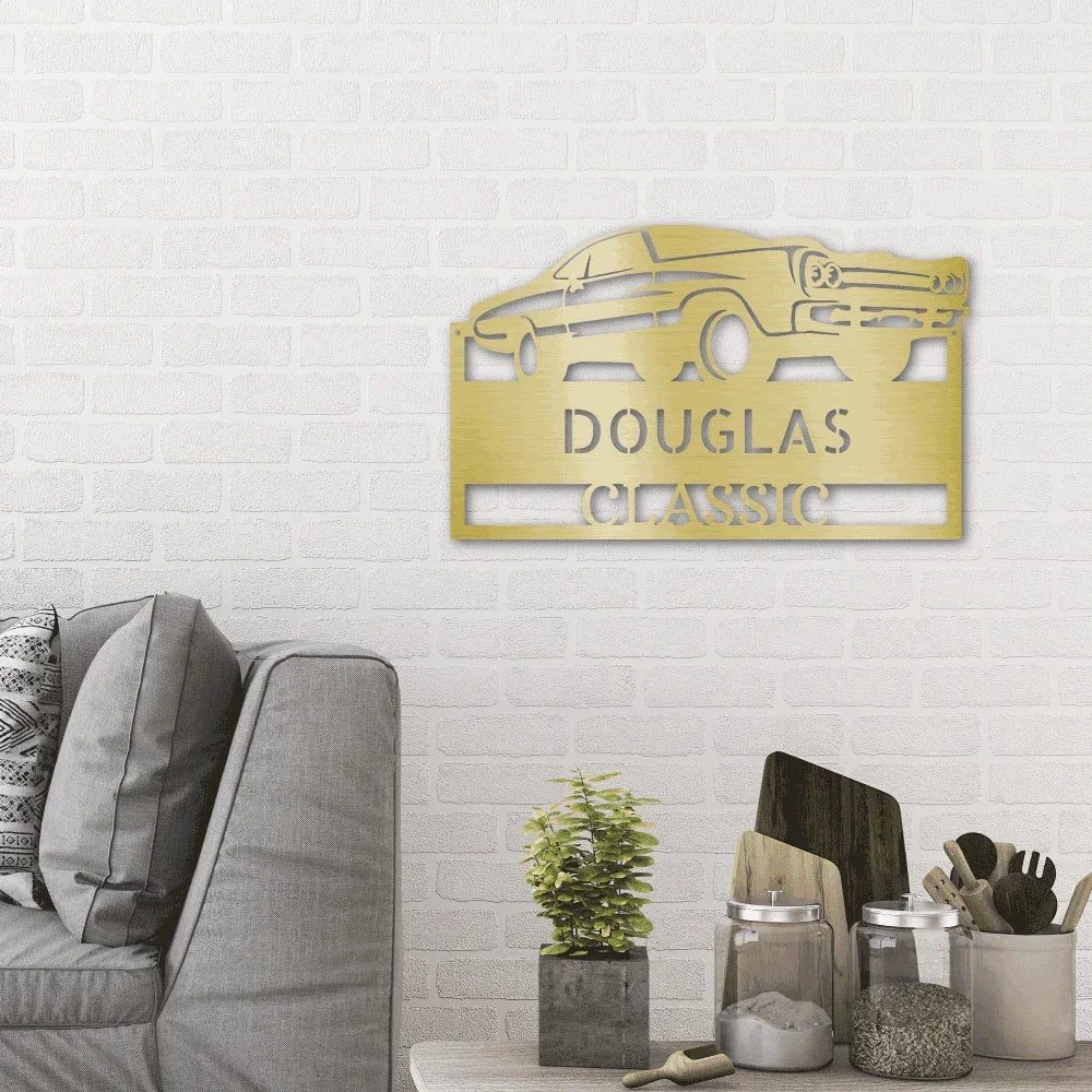 Classic Muscle Car Personalized Indoor Outdoor Steel Wall Sign
