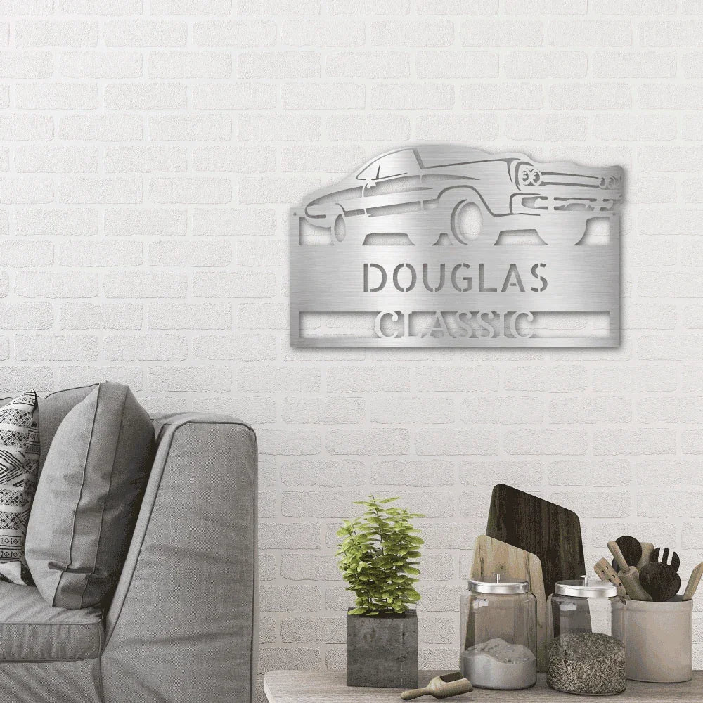 Classic Muscle Car Personalized Indoor Outdoor Steel Wall Sign