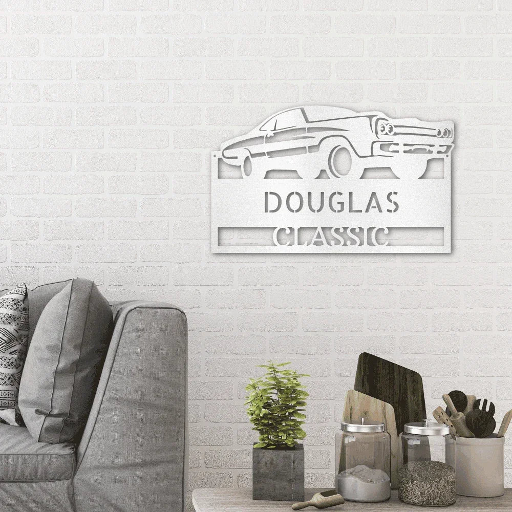 Classic Muscle Car Personalized Indoor Outdoor Steel Wall Sign