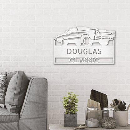 Classic Muscle Car Personalized Indoor Outdoor Steel Wall Sign - Mallard Moon Gift Shop