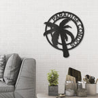 Palm Tree Custom Name Indoor Outdoor Metal Art Wall Sign
