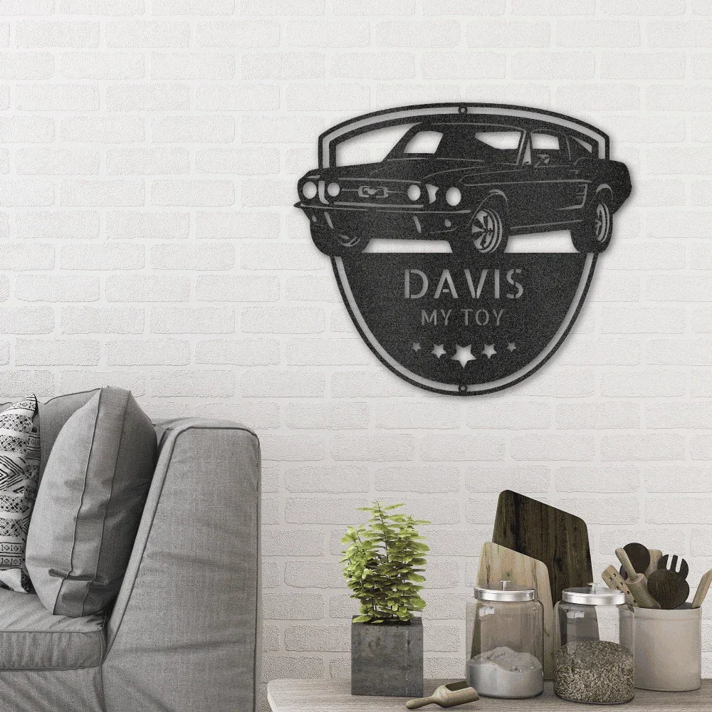 Classic Sports Car Shop Personalized Indoor Outdoor Steel Wall Sign