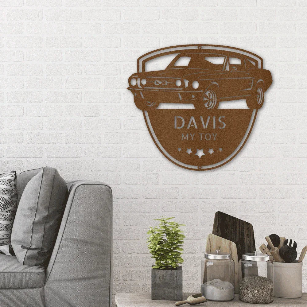 Classic Sports Car Shop Personalized Indoor Outdoor Steel Wall Sign