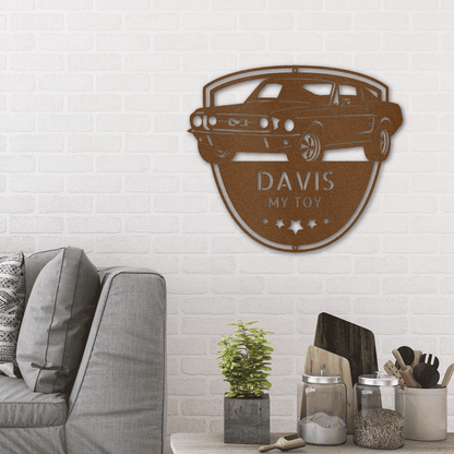 Classic Sports Car Shop Personalized Indoor Outdoor Steel Wall Sign - Mallard Moon Gift Shop