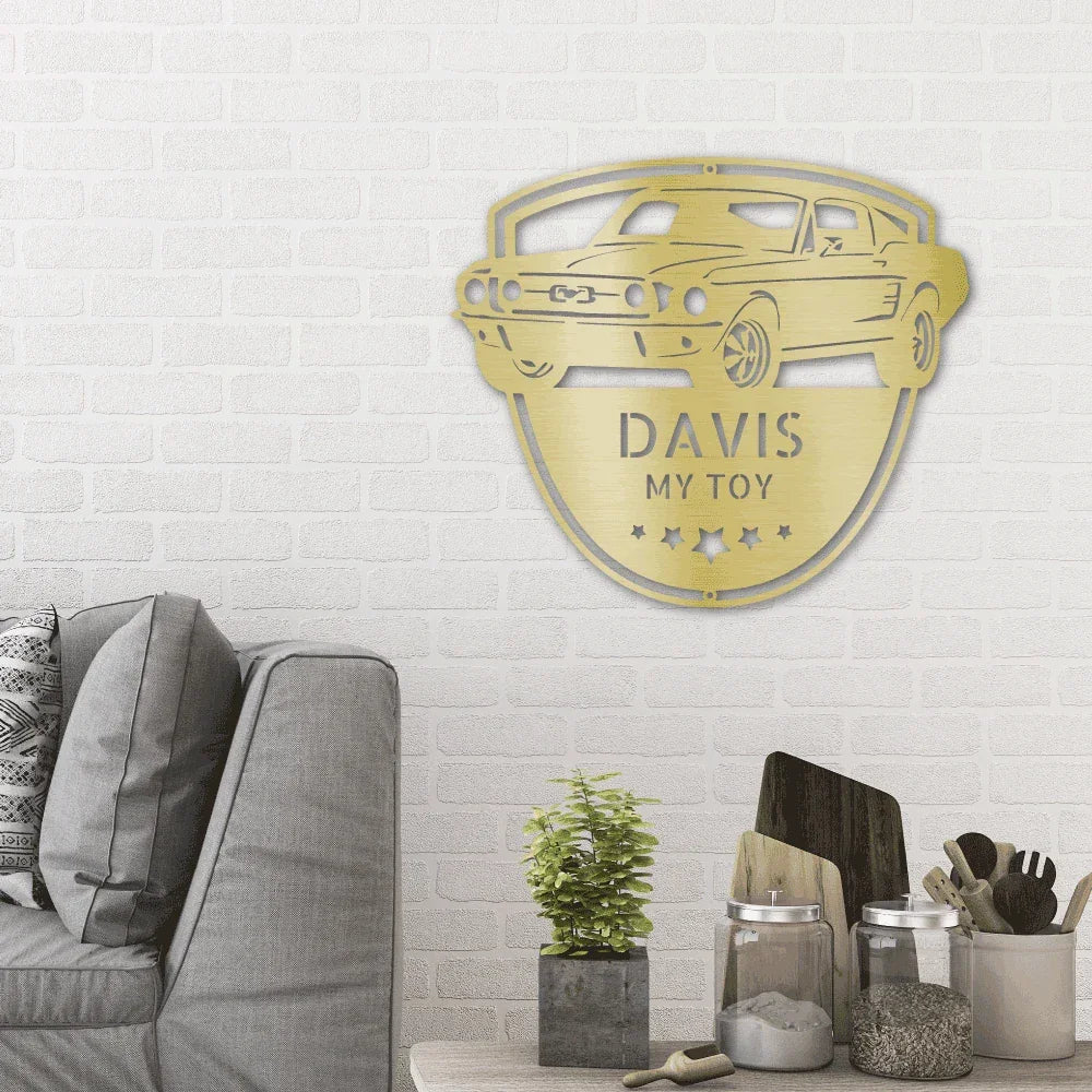 Classic Sports Car Shop Personalized Indoor Outdoor Steel Wall Sign